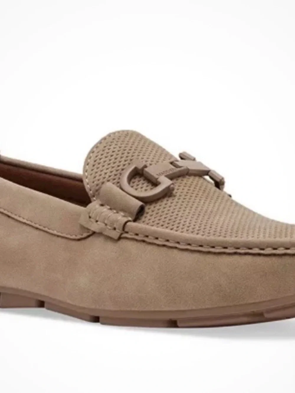 Steve Madden Men's Taupe Suede Bit Loafers